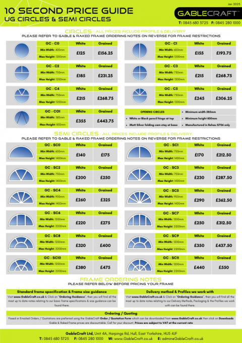 NEW 2023 Pricelists - GableCraft